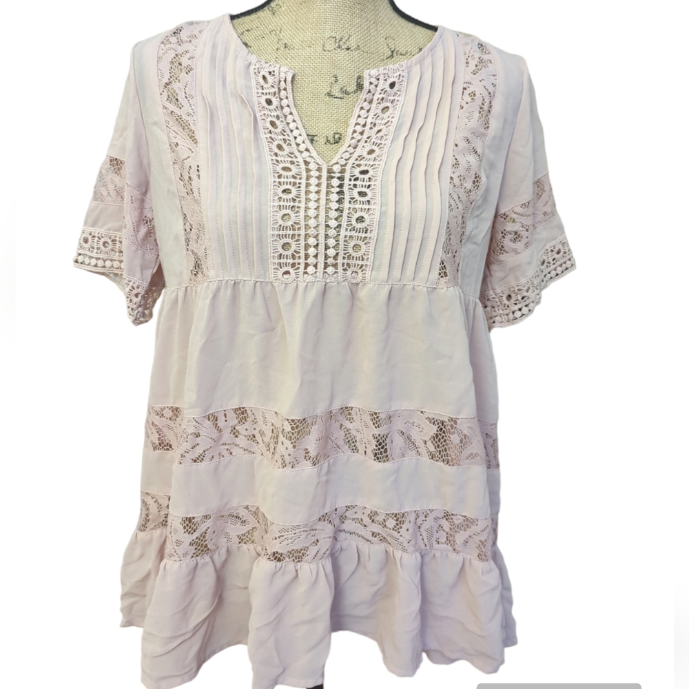 Knox Rose Pink Lace Blouse